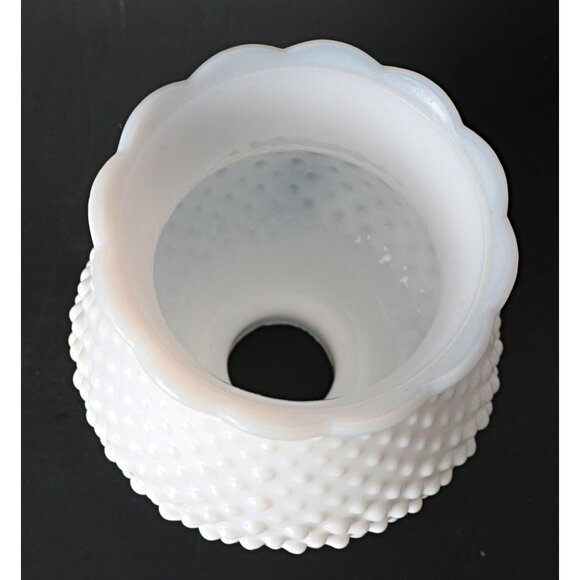 5-1/4" White Hobnail Milk Glass Hurricane Lamp Shade/Replacement Milk Glass Hurr - Picture 2 of 6